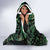 New Zealand Aotearoa Hooded Blanket Maori Wheku Paua Shell Glitter Green