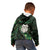 New Zealand Aotearoa Kid Hoodie Maori Wheku Paua Shell Glitter Green