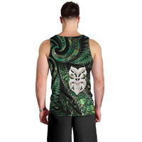 New Zealand Aotearoa Men Tank Top Maori Wheku Paua Shell Glitter Green LT05 - Polynesian Pride