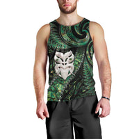 New Zealand Aotearoa Men Tank Top Maori Wheku Paua Shell Glitter Green LT05 - Polynesian Pride