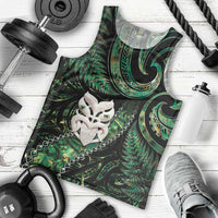 New Zealand Aotearoa Men Tank Top Maori Wheku Paua Shell Glitter Green LT05 - Polynesian Pride