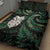 New Zealand Aotearoa Quilt Bed Set Maori Wheku Paua Shell Glitter Green