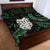 New Zealand Aotearoa Quilt Bed Set Maori Wheku Paua Shell Glitter Green