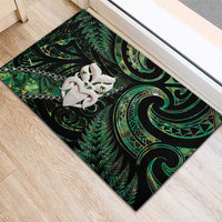 New Zealand Aotearoa Rubber Doormat Maori Wheku Paua Shell Glitter Green LT05 - Polynesian Pride