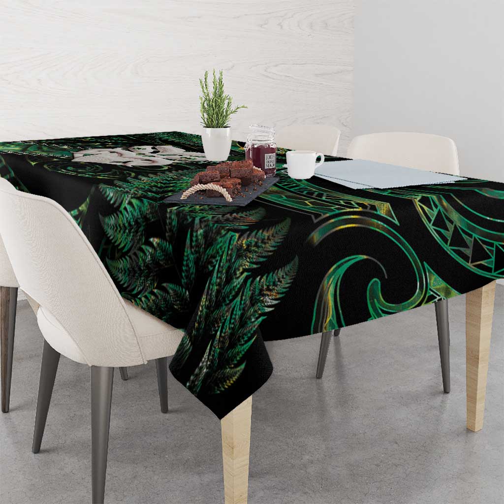 New Zealand Aotearoa Tablecloth Maori Wheku Paua Shell Glitter Green LT05 - Polynesian Pride
