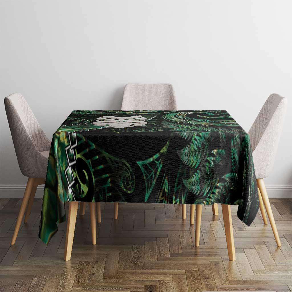 New Zealand Aotearoa Tablecloth Maori Wheku Paua Shell Glitter Green LT05 - Polynesian Pride