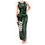 New Zealand Aotearoa Tank Maxi Dress Maori Wheku Paua Shell Glitter Green