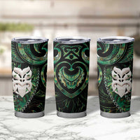 New Zealand Aotearoa Tumbler Cup Maori Wheku Paua Shell Glitter Green LT05 - Polynesian Pride