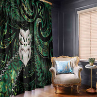New Zealand Aotearoa Window Curtain Maori Wheku Paua Shell Glitter Green LT05 - Polynesian Pride
