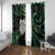 New Zealand Aotearoa Window Curtain Maori Wheku Paua Shell Glitter Green