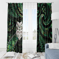 New Zealand Aotearoa Window Curtain Maori Wheku Paua Shell Glitter Green LT05 - Polynesian Pride