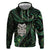 New Zealand Aotearoa Zip Hoodie Maori Wheku Paua Shell Glitter Green