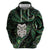 New Zealand Aotearoa Zip Hoodie Maori Wheku Paua Shell Glitter Green