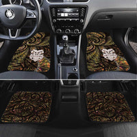 New Zealand Aotearoa Car Mats Maori Wheku Paua Shell Glitter Gold LT05 Set 4pcs Gold - Polynesian Pride