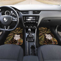 New Zealand Aotearoa Car Mats Maori Wheku Paua Shell Glitter Gold LT05 Set 2pcs - Front Gold - Polynesian Pride