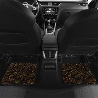 New Zealand Aotearoa Car Mats Maori Wheku Paua Shell Glitter Gold LT05 Set 2pcs - Back Gold - Polynesian Pride