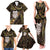 New Zealand Aotearoa Family Matching Tank Maxi Dress and Hawaiian Shirt Maori Wheku Paua Shell Glitter Gold