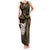 New Zealand Aotearoa Family Matching Tank Maxi Dress and Hawaiian Shirt Maori Wheku Paua Shell Glitter Gold