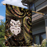 New Zealand Aotearoa Garden Flag Maori Wheku Paua Shell Glitter Gold LT05 - Polynesian Pride