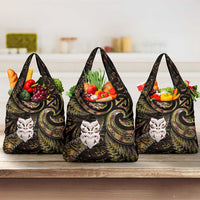 New Zealand Aotearoa Grocery Bag Maori Wheku Paua Shell Glitter Gold LT05 3-pack One Size Gold - Polynesian Pride