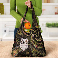 New Zealand Aotearoa Grocery Bag Maori Wheku Paua Shell Glitter Gold LT05 - Polynesian Pride