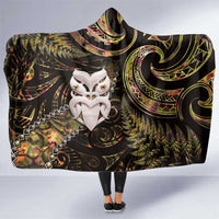 New Zealand Aotearoa Hooded Blanket Maori Wheku Paua Shell Glitter Gold LT05 One Size Gold - Polynesian Pride