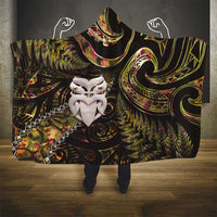 New Zealand Aotearoa Hooded Blanket Maori Wheku Paua Shell Glitter Gold LT05 - Polynesian Pride