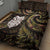 New Zealand Aotearoa Quilt Bed Set Maori Wheku Paua Shell Glitter Gold