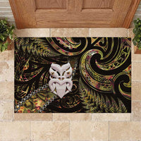 New Zealand Aotearoa Rubber Doormat Maori Wheku Paua Shell Glitter Gold LT05 Gold - Polynesian Pride