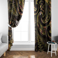 New Zealand Aotearoa Window Curtain Maori Wheku Paua Shell Glitter Gold LT05 - Polynesian Pride