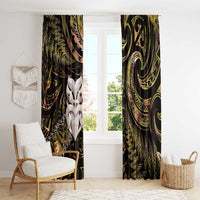 New Zealand Aotearoa Window Curtain Maori Wheku Paua Shell Glitter Gold LT05 - Polynesian Pride