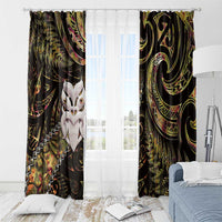 New Zealand Aotearoa Window Curtain Maori Wheku Paua Shell Glitter Gold LT05 - Polynesian Pride