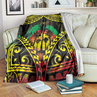 Aloha Tropical Palm Trees Blanket Reggae Polynesian Pattern LT05 Black - Polynesian Pride