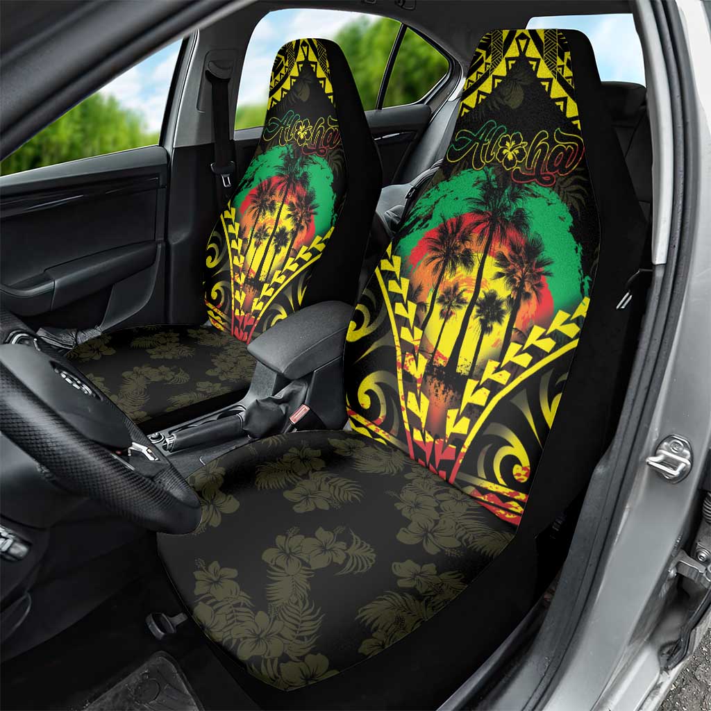 Aloha Tropical Palm Trees Car Seat Cover Reggae Polynesian Pattern