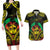 Aloha Tropical Palm Trees Couples Matching Long Sleeve Bodycon Dress and Hawaiian Shirt Reggae Polynesian Pattern