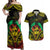 Aloha Tropical Palm Trees Couples Matching Off Shoulder Maxi Dress and Hawaiian Shirt Reggae Polynesian Pattern