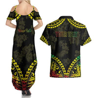 Aloha Tropical Palm Trees Couples Matching Summer Maxi Dress and Hawaiian Shirt Reggae Polynesian Pattern LT05 - Polynesian Pride