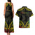 Aloha Tropical Palm Trees Couples Matching Tank Maxi Dress and Hawaiian Shirt Reggae Polynesian Pattern