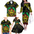 Aloha Tropical Palm Trees Family Matching Off The Shoulder Long Sleeve Dress and Hawaiian Shirt Reggae Polynesian Pattern