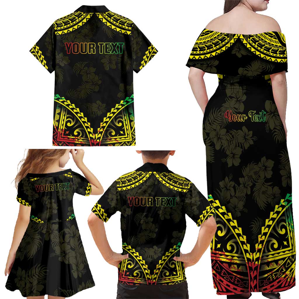 Aloha Tropical Palm Trees Family Matching Off Shoulder Maxi Dress and Hawaiian Shirt Reggae Polynesian Pattern LT05 - Polynesian Pride