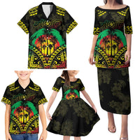 Aloha Tropical Palm Trees Family Matching Puletasi and Hawaiian Shirt Reggae Polynesian Pattern LT05 - Polynesian Pride