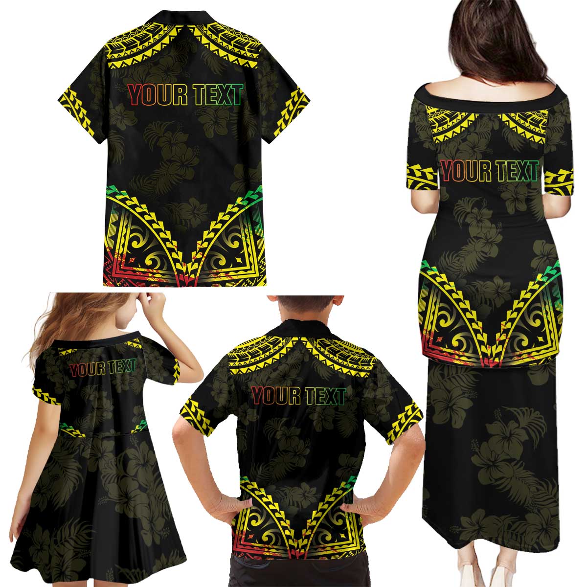Aloha Tropical Palm Trees Family Matching Puletasi and Hawaiian Shirt Reggae Polynesian Pattern LT05 - Polynesian Pride