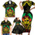 Aloha Tropical Palm Trees Family Matching Short Sleeve Bodycon Dress and Hawaiian Shirt Reggae Polynesian Pattern