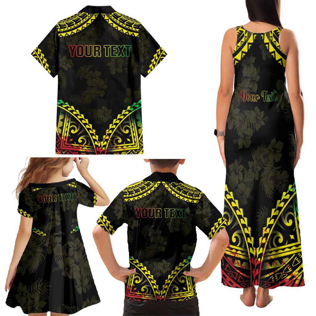 Aloha Tropical Palm Trees Family Matching Tank Maxi Dress and Hawaiian Shirt Reggae Polynesian Pattern LT05 - Polynesian Pride