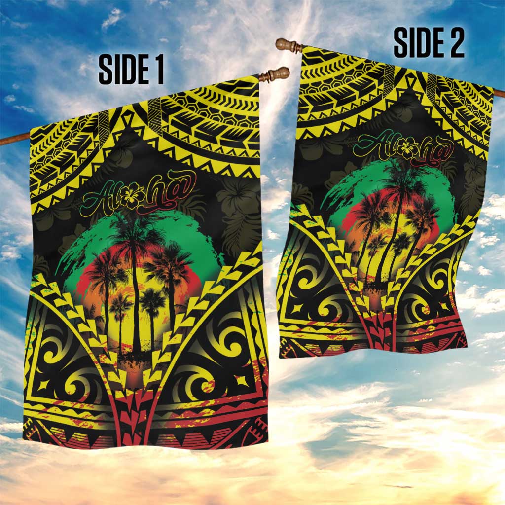 Aloha Tropical Palm Trees Garden Flag Reggae Polynesian Pattern LT05 - Polynesian Pride
