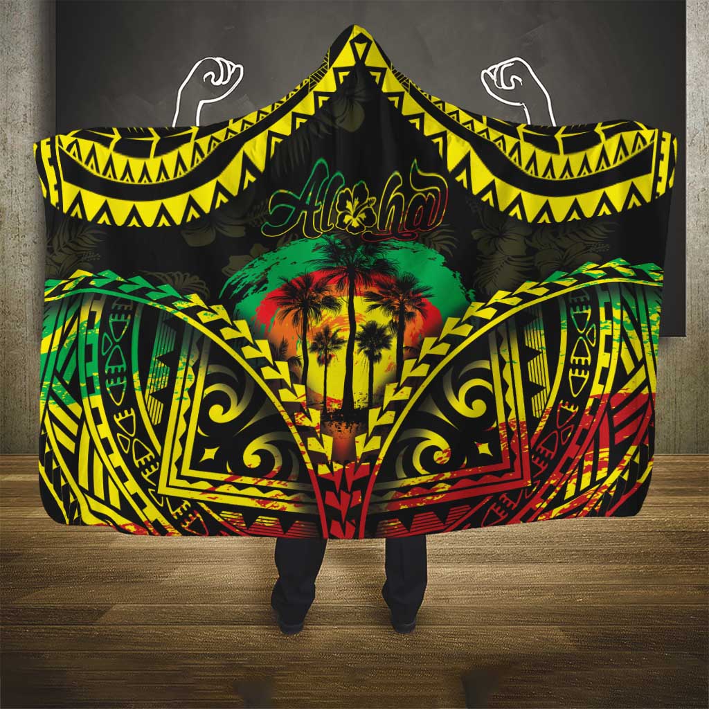 Aloha Tropical Palm Trees Hooded Blanket Reggae Polynesian Pattern LT05 - Polynesian Pride