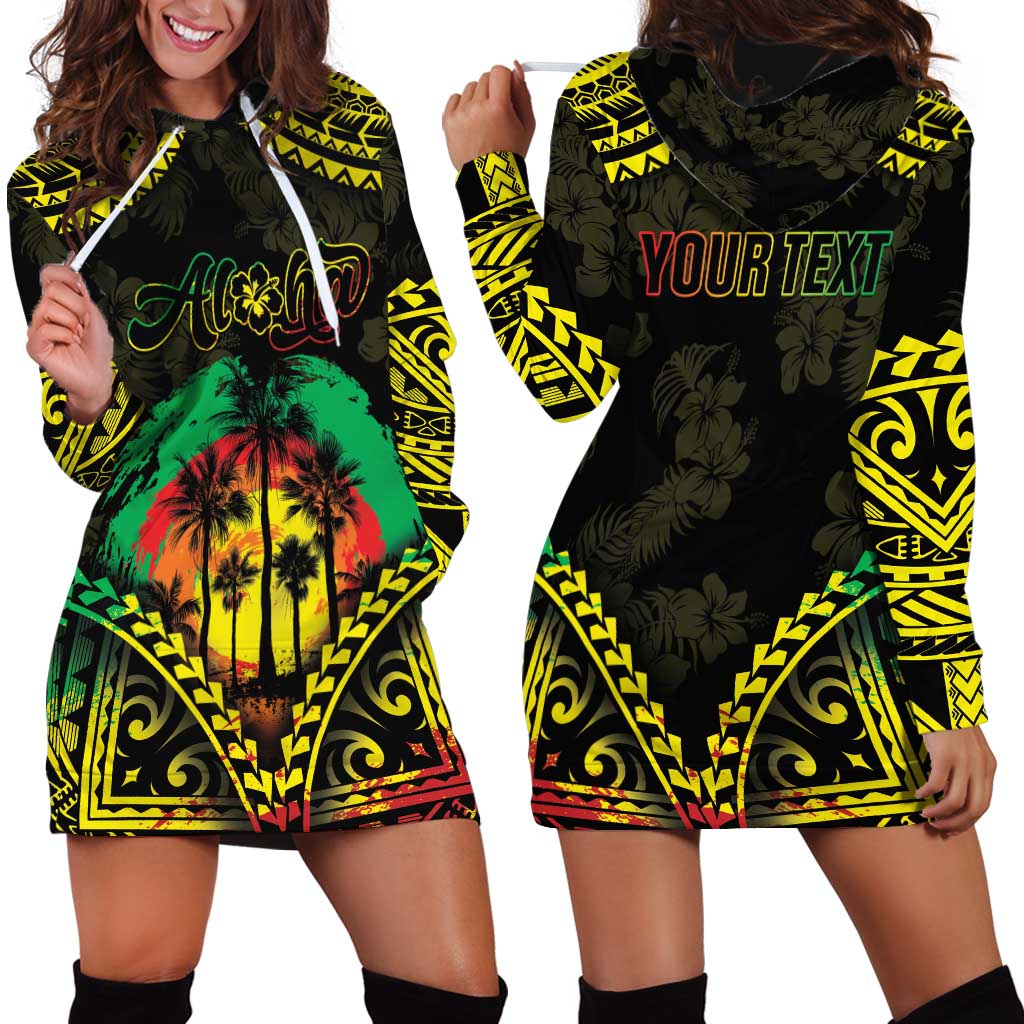 Aloha Tropical Palm Trees Hoodie Dress Reggae Polynesian Pattern LT05 - Polynesian Pride
