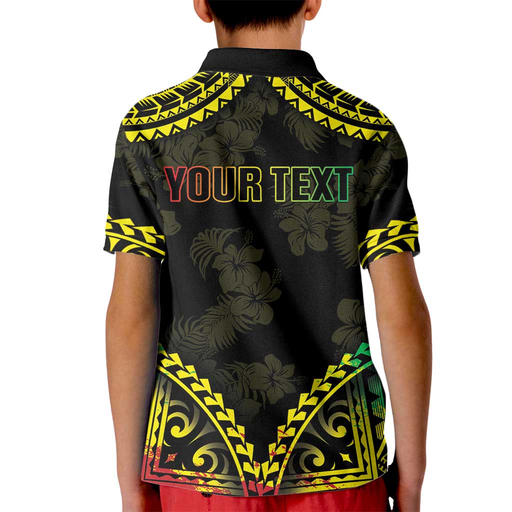 Aloha Tropical Palm Trees Kid Polo Shirt Reggae Polynesian Pattern