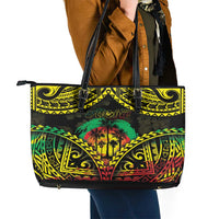 Aloha Tropical Palm Trees Leather Tote Bag Reggae Polynesian Pattern LT05 - Polynesian Pride