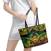 Aloha Tropical Palm Trees Leather Tote Bag Reggae Polynesian Pattern LT05 - Polynesian Pride